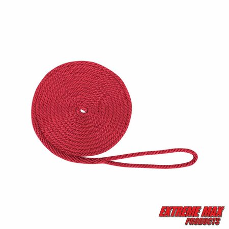 EXTREME MAX Extreme Max 3006.2018 BoatTector Solid Braid MFP Dock Line - 1/2" x 20', Red 3006.2018